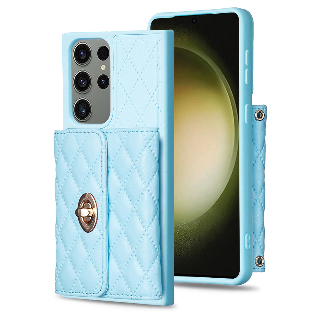BF21-stil til Samsung Galaxy S23 Ultra Kortholder Kickstand Telefon Case PU Læder TPU Cover BF21-stil til Samsung Galaxy S23 Ultra Kortholder Kickstand Telefon Case PU Læder TPU Cover